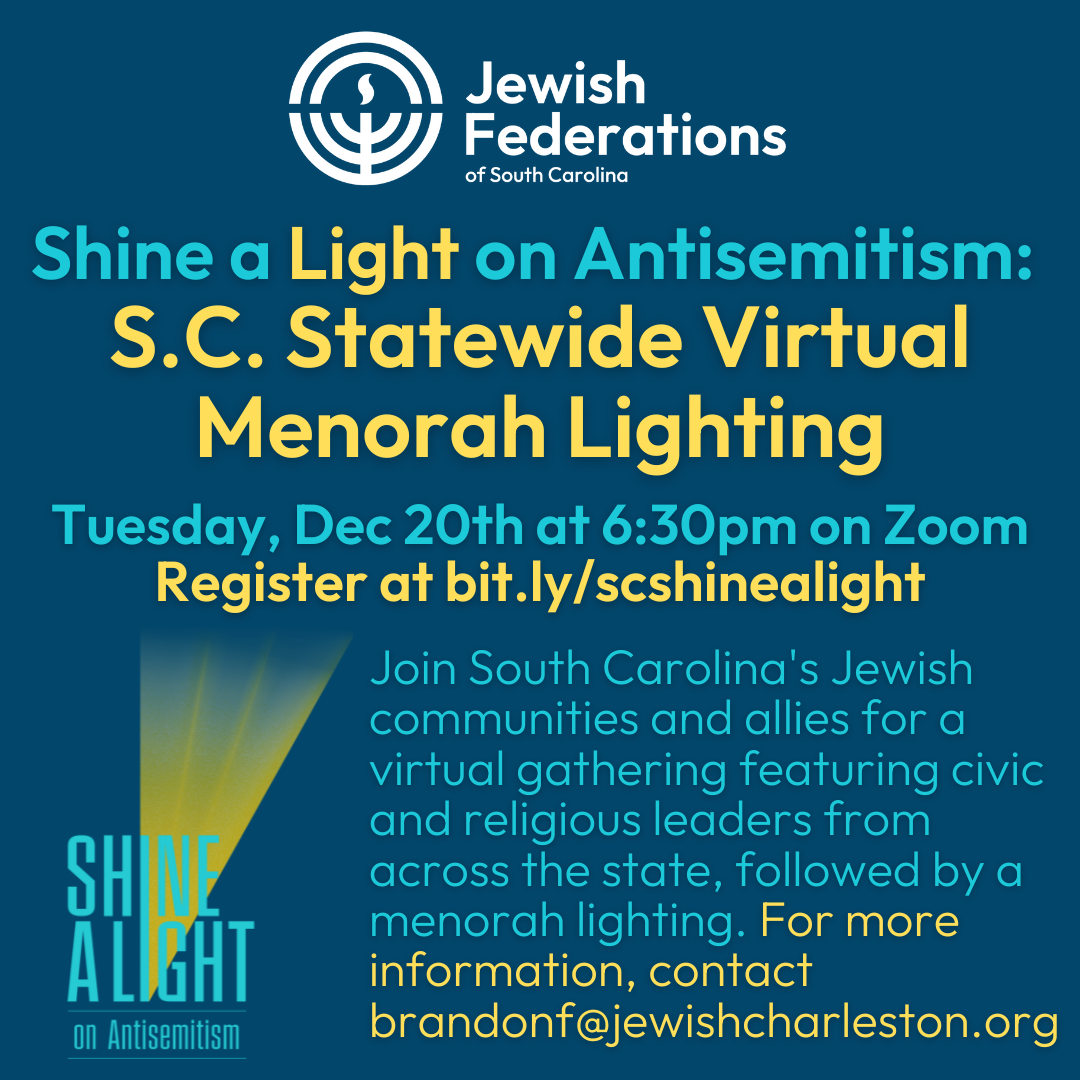 Shine a Light on Antisemitism SC Virtual Menorah Lighting
